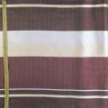 Органза жаккардовая тюль полосы бордовые, коричневые, бежевые, ш.140