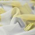 Вуаль тюль деворе FUGGERHAUS цветы желтые, серые, белая с утяжелителем, ш.300
