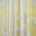 Вуаль тюль деворе FUGGERHAUS цветы желтые, серые, белая с утяжелителем, ш.300