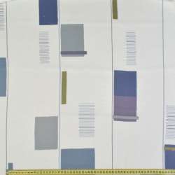 Органза деворе тюль квадрати бежеві, сині, фіолетові, біла, ш.140