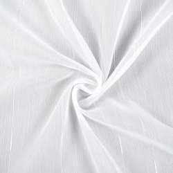 Лен гардинный полоски ниточные с уплотнением штрихи, белый с утяжелителем, ш.300
