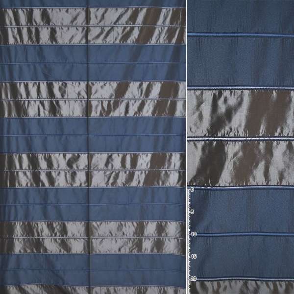 Тафта для штор смуги подвійні сірі та сині, ш.145
