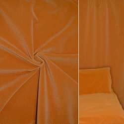 Велюр с шерстью мебельный оранжевый, ш.140