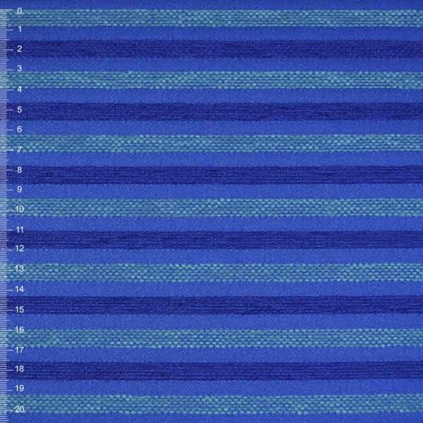 Шенилл на ПВХ основе полоса рельефная синяя, бирюзовая на синем фоне, ш.138