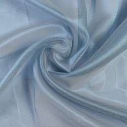 Микросетка тюль с отливом белым серо-голубая с утяжелителем (2 сорт), ш.300