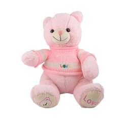 М'яка іграшка ведмедик в рожевій кофтинці 40 см рожевий