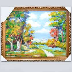 Картина друк, олія 50 х 60 см (з рамою 60х70см) Осінній пейзаж
