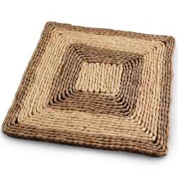 Сервировочный коврик плетеный квадратный 30х30 см бежево-коричневый