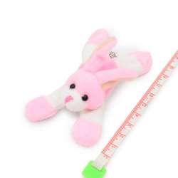 Магнит декоративный мягкая игрушка 9х5х3 см зайчик розовый
