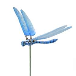 Декор для рослин на металевому стрижні бабка блакитна