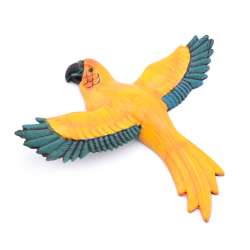 Магнит на холодильник Попугай 13х11см желтый с синими крыльями