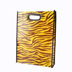 Пакет-сумка хозяйственная пвх 42х32 см принт тигр желто-коричневая