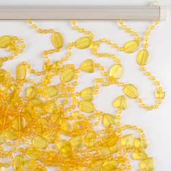Штора декоративная пластик сердечки бабочки 90х175см желтая