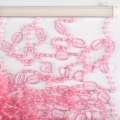 Штора декоративная пластик сердечки бабочки 90х175см розовая