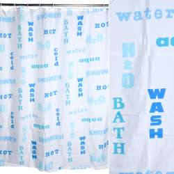 Шторка для ванної слова 178х183 см біло-блакитна