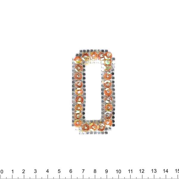 Термоаппликация с пайетками Буква О 40х70мм