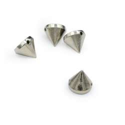 Шип пришивной конусный пластик 9х10х10 мм серебристый