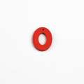 Пришивной декор цифра 0 красная, 25мм