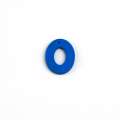 Пришивной декор цифра 0 синяя, 25мм