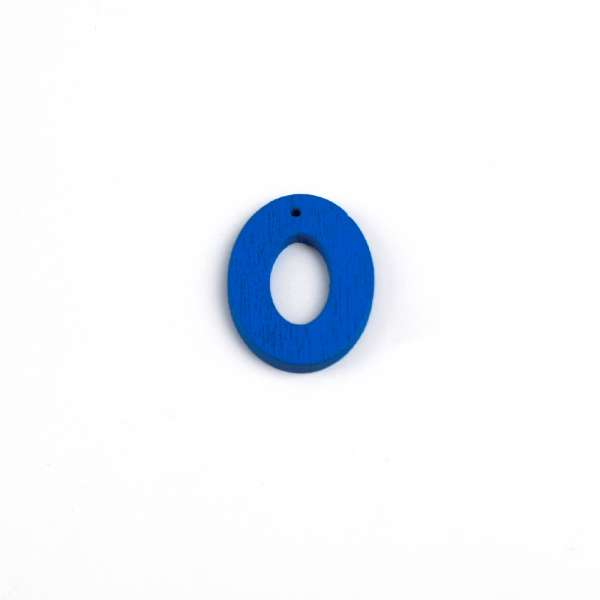 Пришивной декор цифра 0 синяя, 25мм