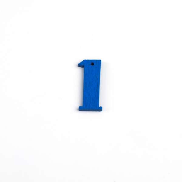 Пришивной декор цифра 1 синяя, 25мм