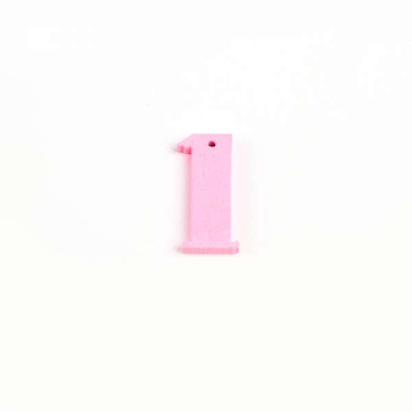 Пришивной декор цифра 1 розовая, 25мм