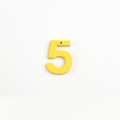 Пришивной декор цифра 5 желтая, 25мм