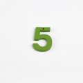 Пришивной декор цифра 5 зеленая, 25мм