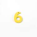 Пришивной декор цифра 6 желтая, 25мм
