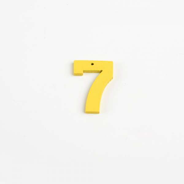 Пришивной декор цифра 7 желтая, 25мм