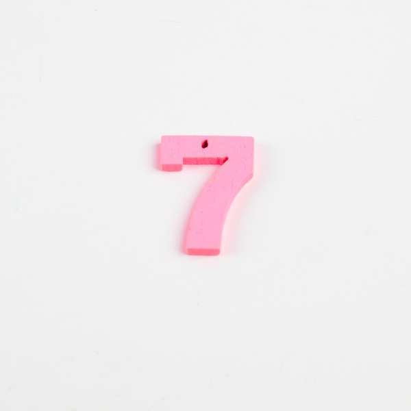 Пришивной декор цифра 7 розовая, 25мм