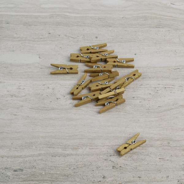 Пришивной декор прищепка золотистая, 25мм