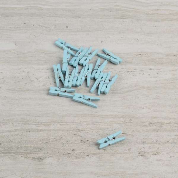 Пришивной декор прищепка голубая, 25мм