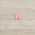 Пришивной декор буква K розовая, 25мм