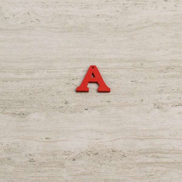 Пришивной декор буква A красная, 25мм