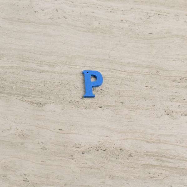 Пришивной декор буква P синяя, 25мм