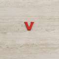 Пришивной декор буква V красная, 25мм
