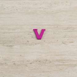 Пришивной декор буква V фиолетовая, 25мм