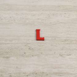 Пришивной декор буква L красная, 25мм