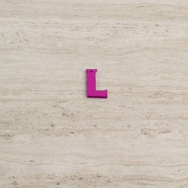 Пришивной декор буква L фиолетовая, 25мм