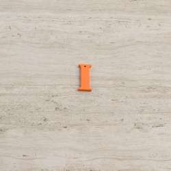 Пришивной декор буква I оранжевая, 25мм