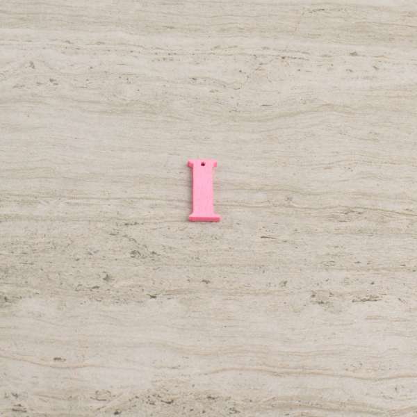 Пришивной декор буква I розовая, 25мм