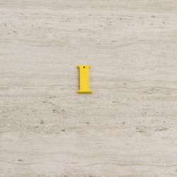 Пришивной декор буква I желтая, 25мм