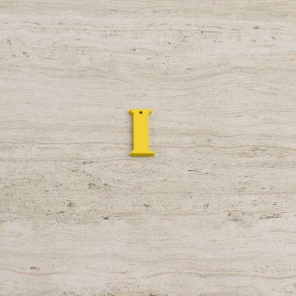 Пришивной декор буква I желтая, 25мм