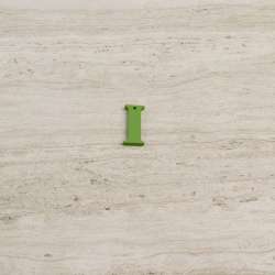 Пришивной декор буква I зеленая, 25мм