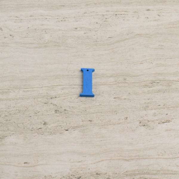 Пришивной декор буква I синяя, 25мм