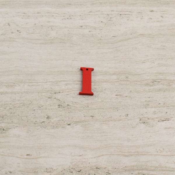 Пришивной декор буква I красная, 25мм