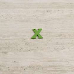 Пришивной декор буква X зеленая, 25мм