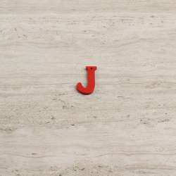 Пришивной декор буква J красная, 25мм