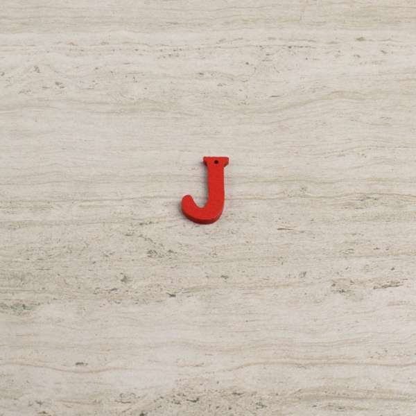 Пришивной декор буква J красная, 25мм